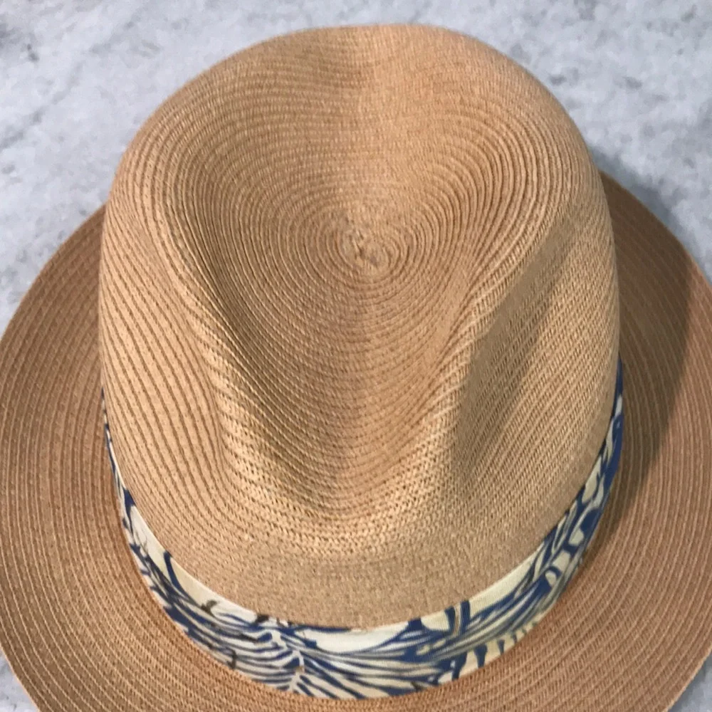 Dobbs Rosebud Straw Fedora Vintage 79 Sand Excellent size 7 1/2 - Picture 6 of 11